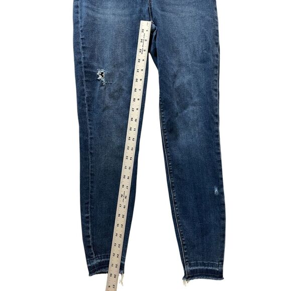 Spanx Women's Ankle Skinny Jeans Size Medium Pull On High Rise Frayed Stretch - Picture 7 of 7